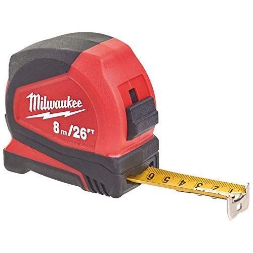 Milwaukee 4932459596 8m/26ft Pro Compact Tape Measure, Red Milwaukee - Dynamic Drive