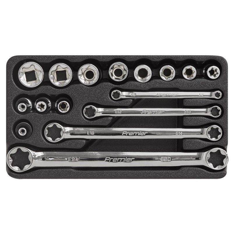 Sealey TRX-Star* 3/8"Sq Drive Socket & Spanner Set 16pc AK61801 Sealey - Dynamic Drive