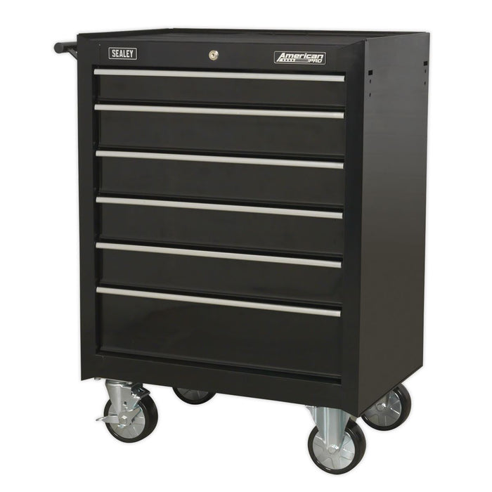 Sealey Rollcab 6 Drawer with Ball-Bearing Slides Black AP226B Sealey - Dynamic Drive