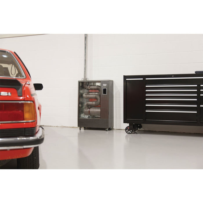 Draper 230V Far Infrared Diesel Heater with Flue Kit, 40,000 BTU/11.6kW 18037 Draper - Dynamic Drive