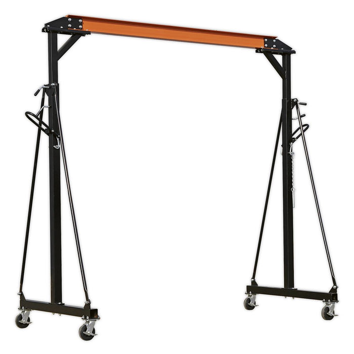 Sealey Portable Lifting Gantry Crane Adjustable 1 Tonne & Hoist Combo SG1000KIT Sealey - Dynamic Drive