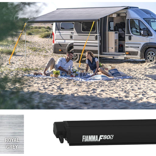 Fiamma F80s fits Fiat Ducato 320 Awning Deep Black Royal Grey Fiamma - Dynamic Drive