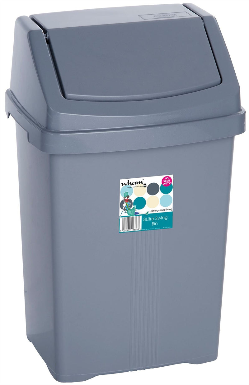 8L Swing Bin Silver Unbranded - Dynamic Drive