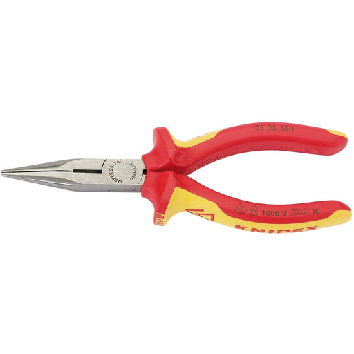 Draper Knipex 25 08 160UKSBE VDE Fully Insulated Long Nose Pliers, 160mm 31944 Draper - Dynamic Drive