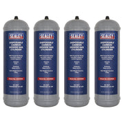 Sealey Disposable Carbon Dioxide Gas Cylinder 1.3kg - Pack of 4 CO21KGD4 Sealey - Dynamic Drive