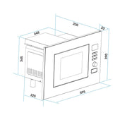 Baridi Integrated Microwave Oven 20L Capacity 900W - Stainless Steel Baridi - Dynamic Drive