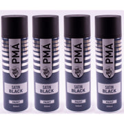 4 X Autotek Satin Black Paint Spray Aerosol 500Ml High Coverage Satin Black Autotek - Dynamic Drive
