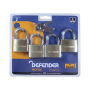 Defender Brass Padlock Quad Pack 40mm DEFENDER - Dynamic Drive