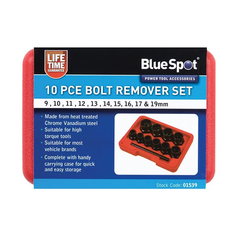 Bluespot Tools Bolt Remover Set 9-19mm 10 Piece BlueSpot Tools - Dynamic Drive
