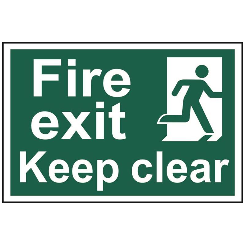 Scan Fire Exit Keep Clear - PVC Sign 300 x 200mm Scan - Dynamic Drive