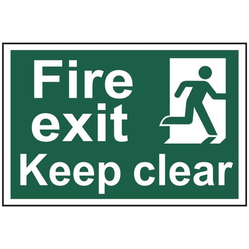 Scan Fire Exit Keep Clear - PVC Sign 300 x 200mm Scan - Dynamic Drive