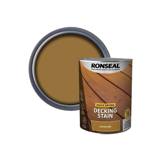 Ronseal Quick Drying Decking Stain Country Oak 5 litre Ronseal - Dynamic Drive