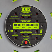 Sealey 50m Cable Reel with Thermal Trip 4 x 230V - Hi-Vis Green BCR50G Sealey - Dynamic Drive