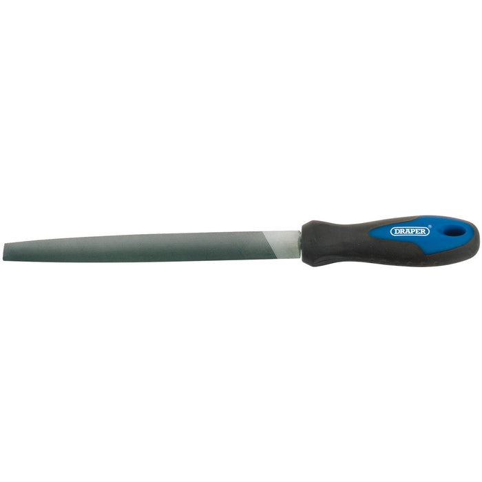 Draper Soft Grip Engineer's Half Round File and Handle, 200mm 44954 Draper - Dynamic Drive