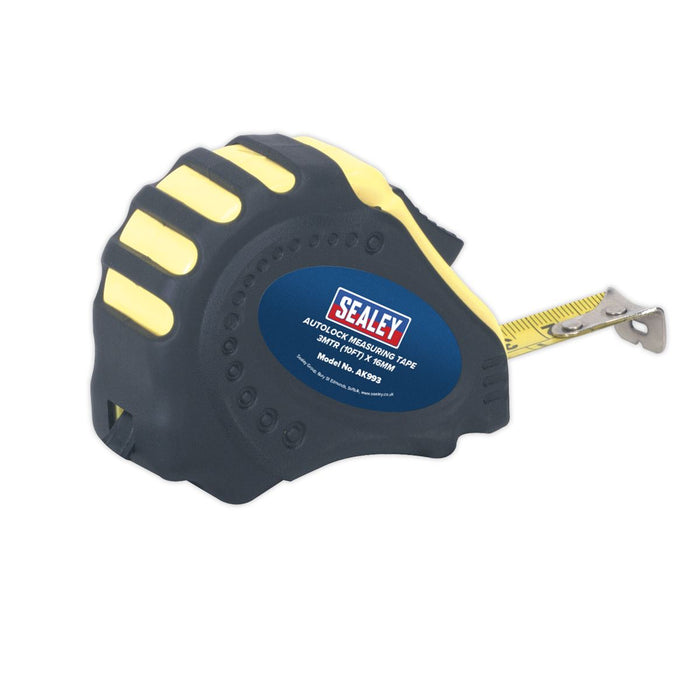 Sealey Metric/Imperial Auto Lock Tape Measure 3m(10ft) x 16mm AK993 Sealey - Dynamic Drive
