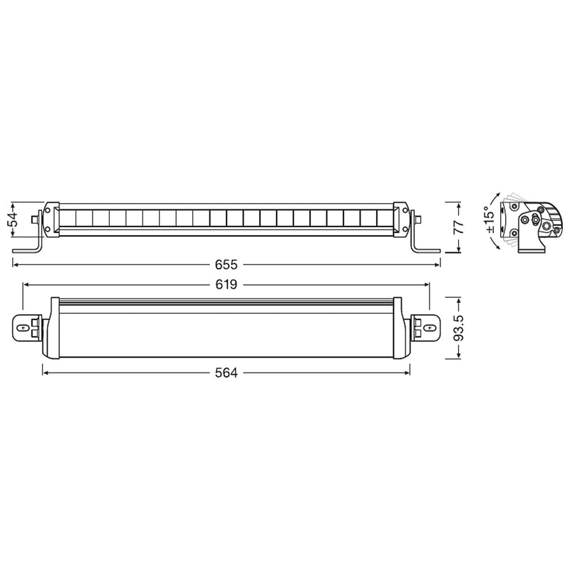 Osram LEDriving LIGHTBAR FX500-SP, LED driving lights for high beam, spot, 3500 Osram - Dynamic Drive