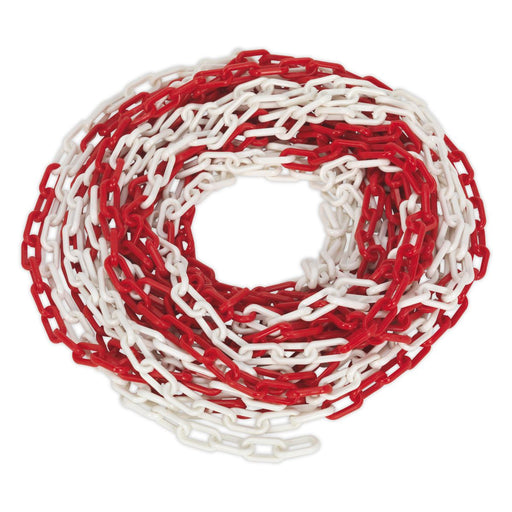 Sealey Safety Chain Red/White 25m x 6mm HSC25M Sealey - Dynamic Drive