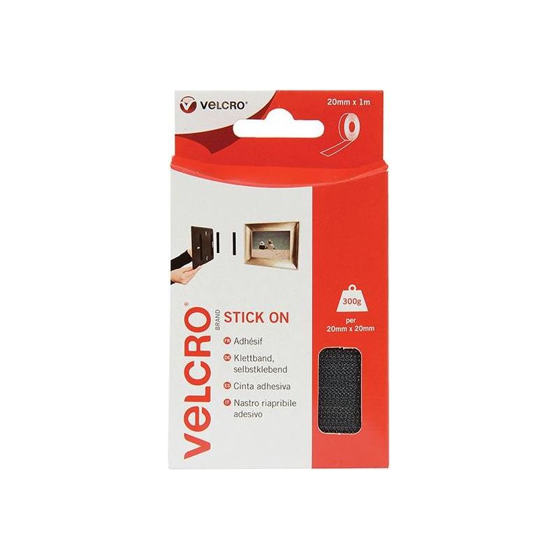 Velcro® Brand VELCRO® Brand Stick On Tape 20mm x 1m Black VELCRO® Brand - Dynamic Drive