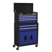 Sealey Topchest & Rollcab Combination 6 Drawer with Ball-Bearing Slides Blue Sealey - Dynamic Drive