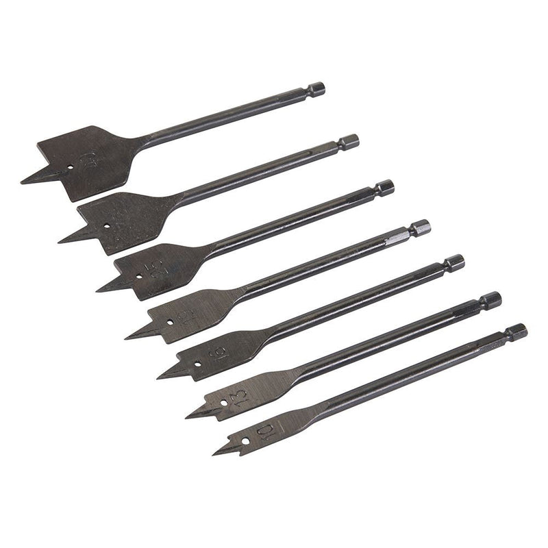 Silverline Plumbers Flat Bit Set 7pce 10 - 40mm Silverline - Dynamic Drive