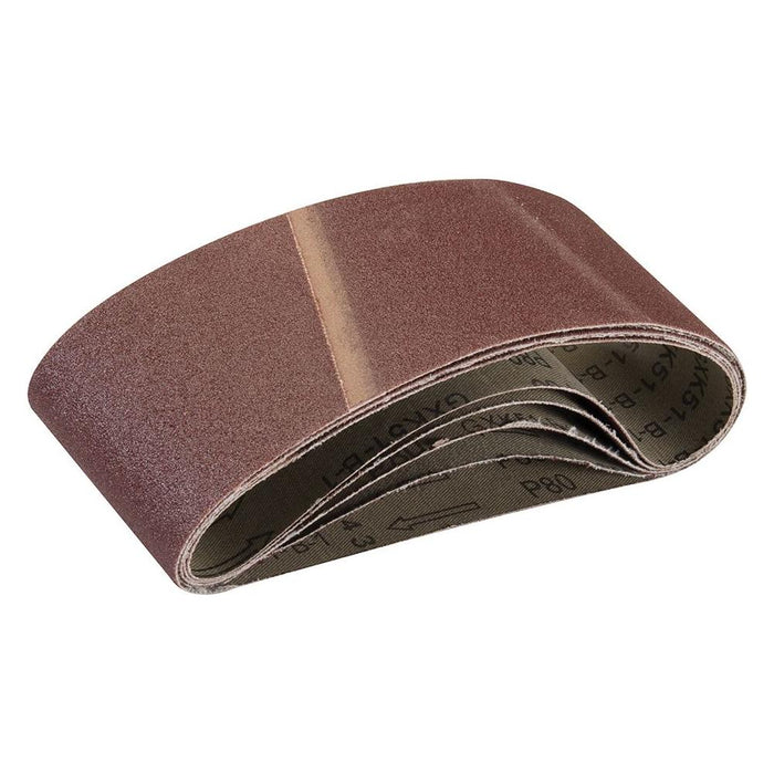 Silverline Sanding Belts 75 x 457mm 5pk 80 Grit Silverline - Dynamic Drive
