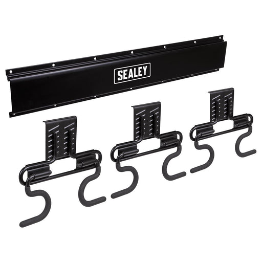 Sealey Wall Mounting 6 Hook Storage Rail APHKIT4 Sealey - Dynamic Drive