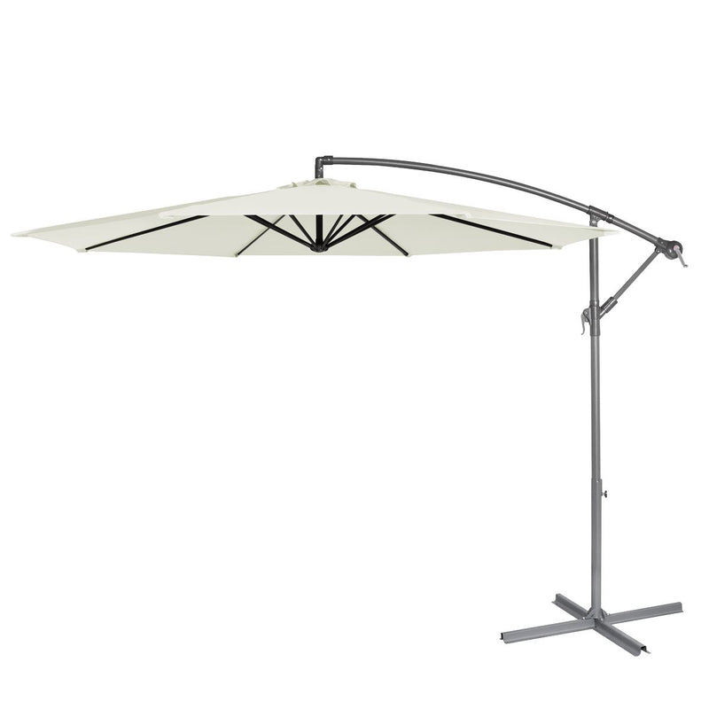 Dellonda Banana Parasol with Cover 3m - Cream DG265 Dellonda - Dynamic Drive