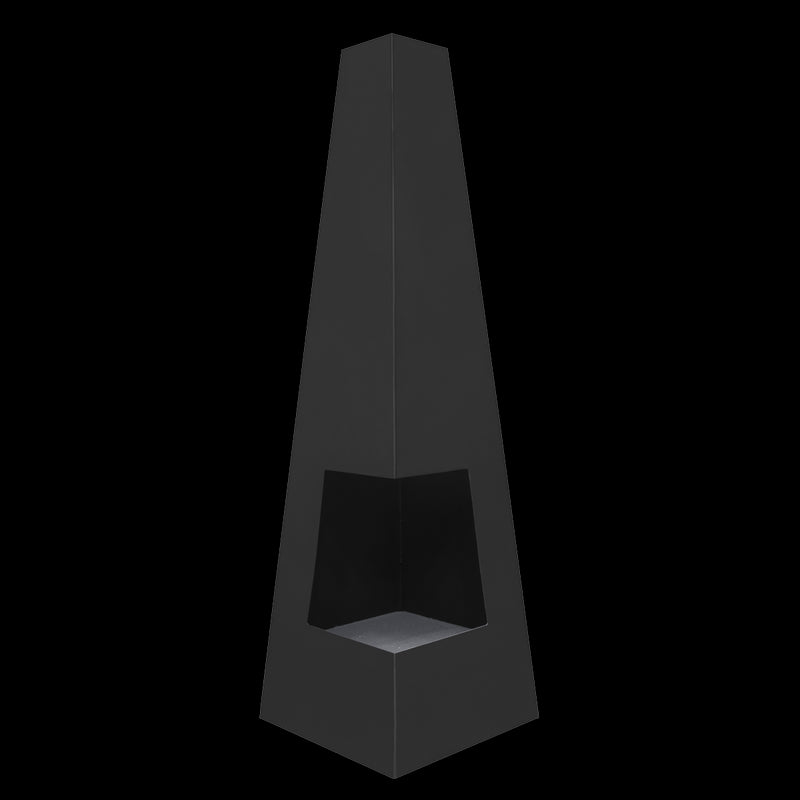 Dellonda Chiminea Wood Burner Heater for Outdoors W45cm x H150cm - Black Steel Dellonda  - Dynamic Drive