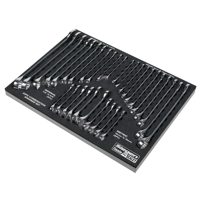 Siegen Siegen Metric/Imperial Combination Spanner Set 32pc S01239 Siegen - Dynamic Drive