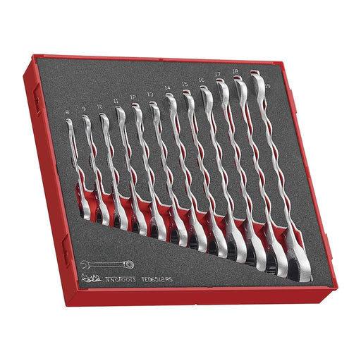 Teng Tools Ratcheting Combination Spanner Set RS FOAM2 12 Pieces Teng Tools - Dynamic Drive
