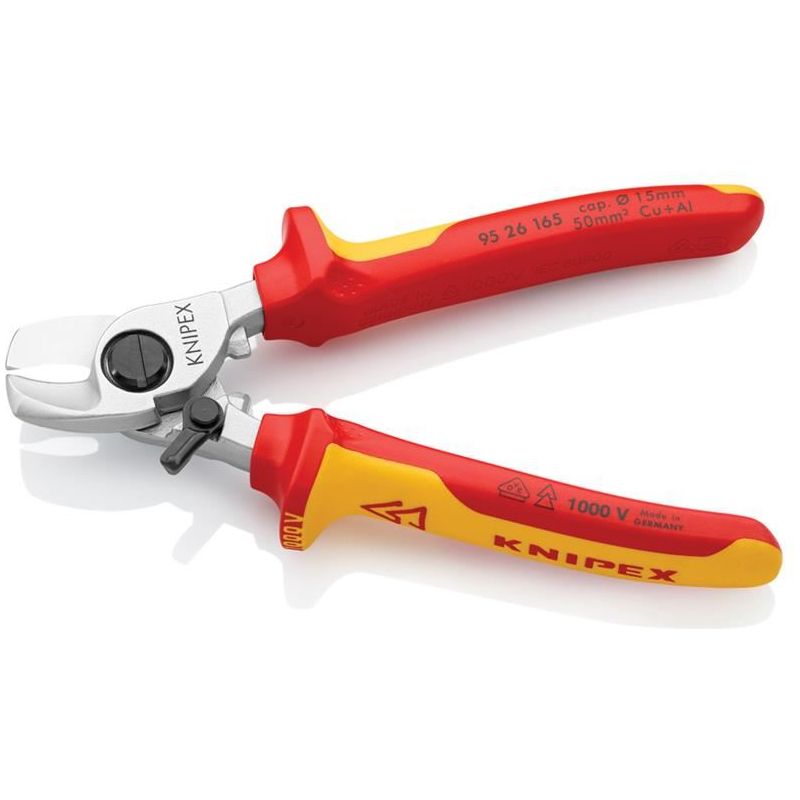 Knipex VDE Cable Shears with Return Spring 165mm Knipex - Dynamic Drive