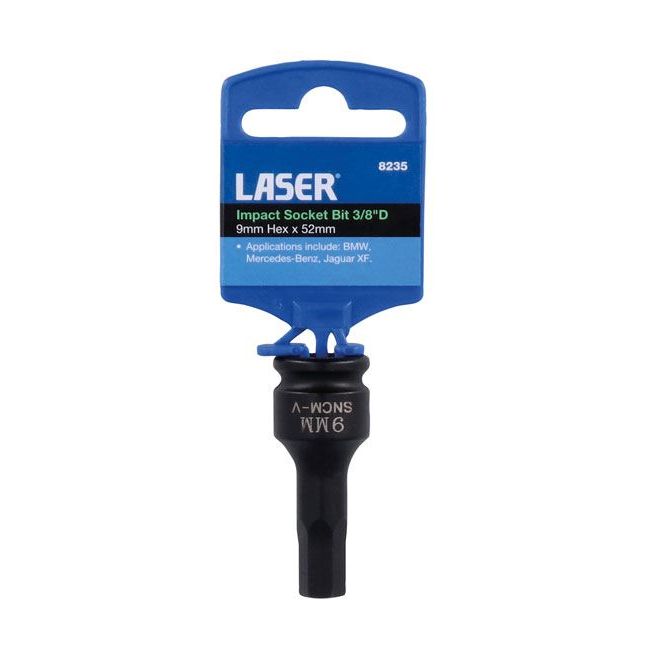 Laser Impact Socket Bit 3/8"D 9mm 8235 Laser - Dynamic Drive