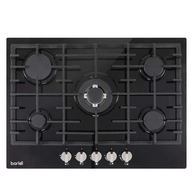 Baridi Gas Hob with 5 Cooking Zones 70cm - Black DH228 Baridi - Dynamic Drive