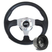 340mm Black Leather Steering Wheel + Boss fits Fiat Cinquecento 1993> Mountney Classic  - Dynamic Drive