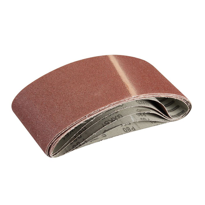 Silverline Sanding Belts 100 x 610mm 5pk 80 Grit Silverline - Dynamic Drive