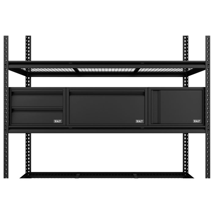 Sealey Heavy-Duty Modular Racking Kit with 3 Storage Units APMRCOMBO1 Sealey - Dynamic Drive