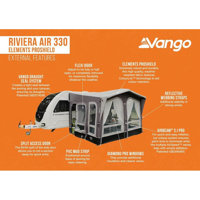 Vango Riviera Air 330 Elements ProShield Caravan Awning Vango - Dynamic Drive