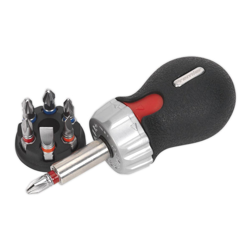 Sealey Fine Tooth Ratchet Screwdriver Set 8pc Stubby Platinum Series AK64908 Sealey - Dynamic Drive