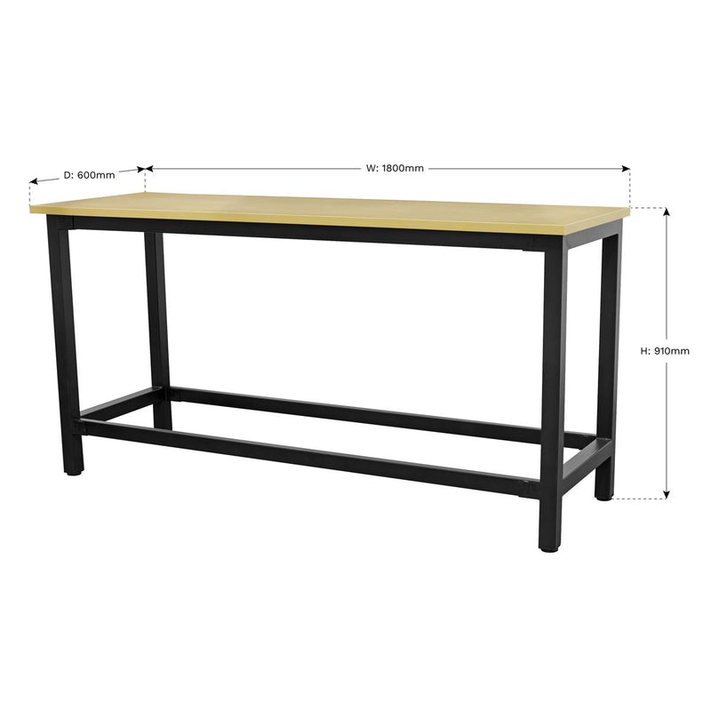 Sealey Workbench 1.8m Steel with 25mm MDF Top AP0618 Sealey - Dynamic Drive