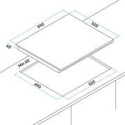 Baridi Integrated Induction Hob with 4 Cooking Zones 60cm 6800W Output Baridi - Dynamic Drive