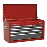 Sealey Topchest 6 Drawer with Ball-Bearing Slides Red/Grey AP2201BB Sealey - Dynamic Drive