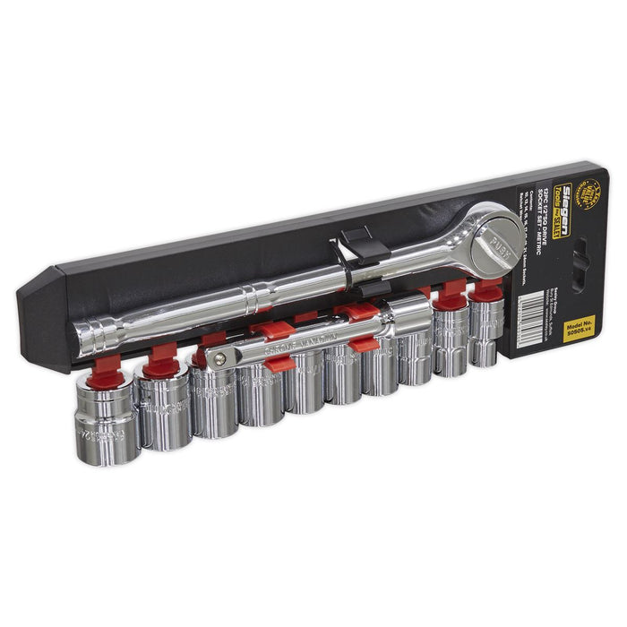 Sealey Socket Set 12pc 1/2"Sq Drive 6pt WallDrive Metric S0505 Sealey - Dynamic Drive