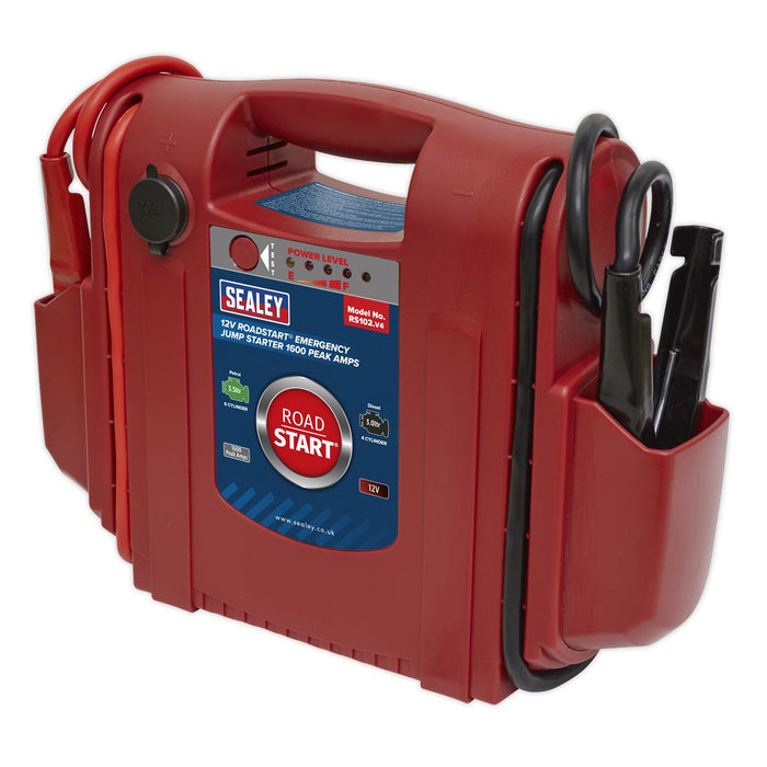 Sealey RS102 RoadStart Emergency Power Pack 12V 1600 Peak Amps Sealey  - Dynamic Drive