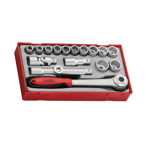 Teng Tools 1/2" Socket Set 12 pt TT1 17 Pieces Teng Tools - Dynamic Drive