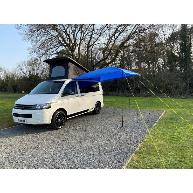 Campervan Awning Sun Canopy Sunshade Motorhome for 4 or 6mm Rail Blue T4 T5 T6 Maypole - Dynamic Drive