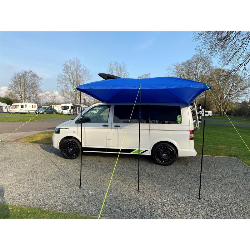 Campervan Awning Sun Canopy Sunshade Motorhome for 4 or 6mm Rail Blue T4 T5 T6 Maypole - Dynamic Drive