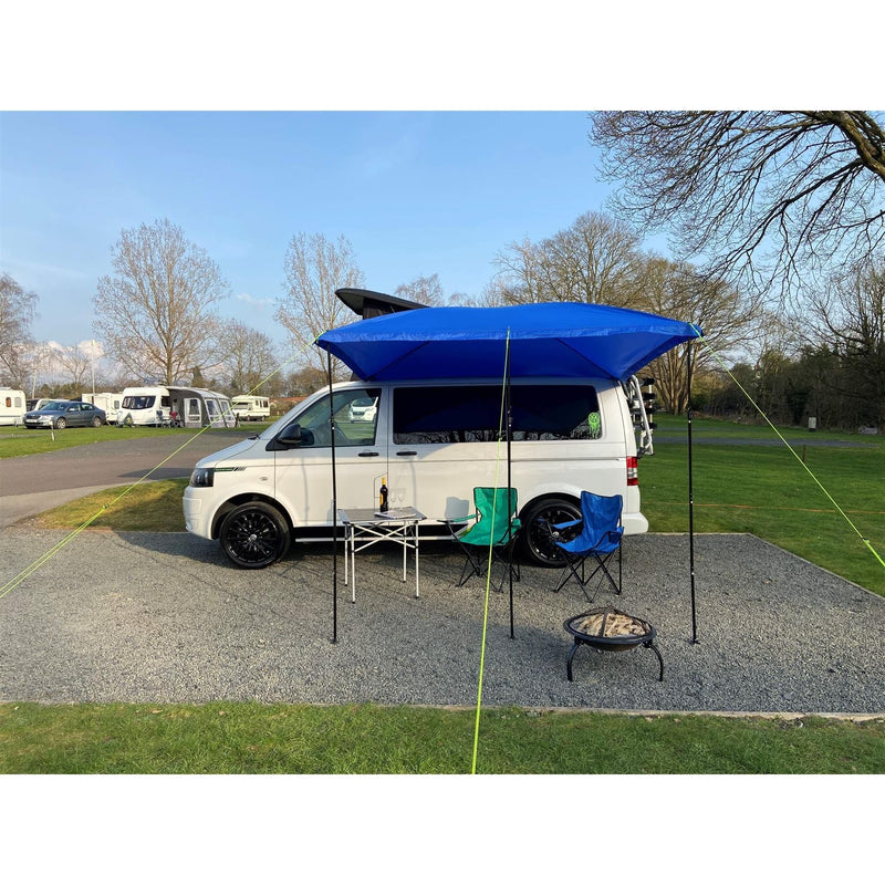 Campervan Awning Sun Canopy Sunshade Motorhome for 4 or 6mm Rail Blue T4 T5 T6 Maypole - Dynamic Drive