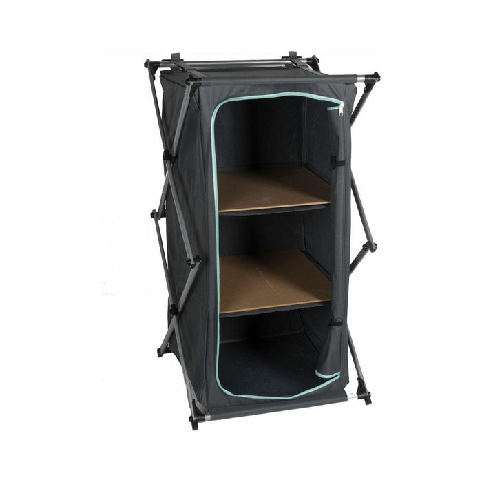 Camping Storage Cupboard Cabinet Folding Canvas Clothes Wardrobe 2 Shelves Camp Active - Dynamic Drive