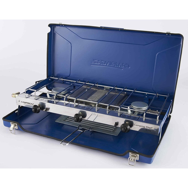Campingaz Camping Chef Folding Double Burner Stove With Grill Campingaz - Dynamic Drive