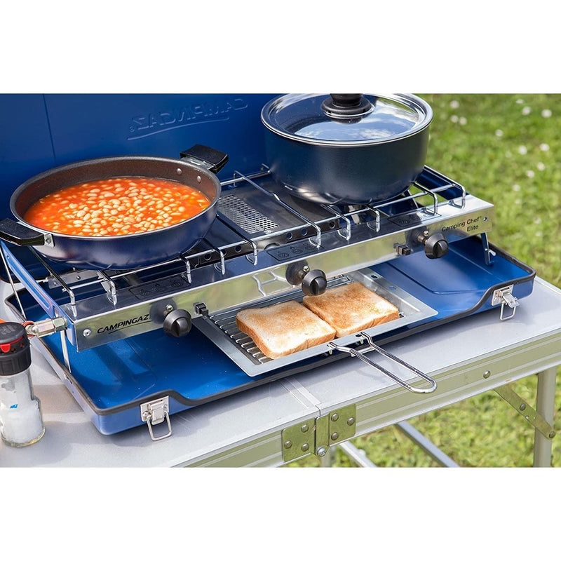 Campingaz Camping Chef Folding Double Burner Stove With Grill Campingaz - Dynamic Drive